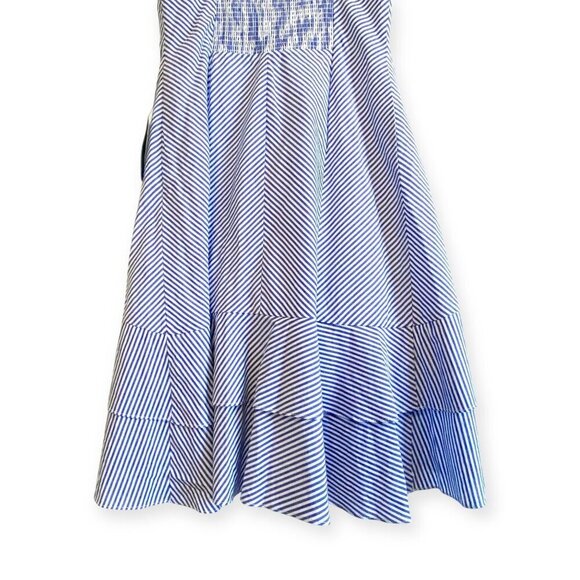 Chelsea28 Stripe Ruched Cotton Dress, size 2, Blue, White Stripe, New with tag - Picture 12 of 15